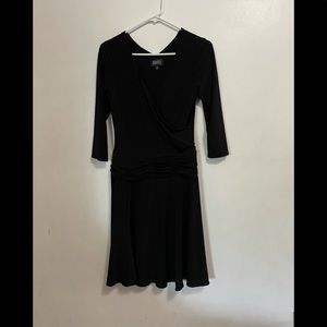 Adrianna Papell Black Faux Wrap Long Sleeve Dress Size 6P